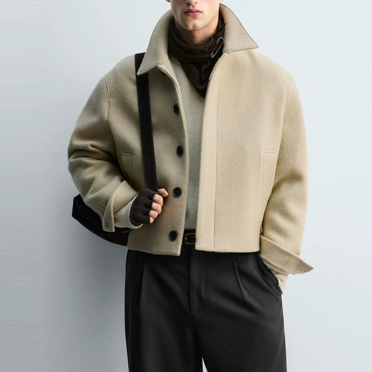 Cropped Collared Jacket