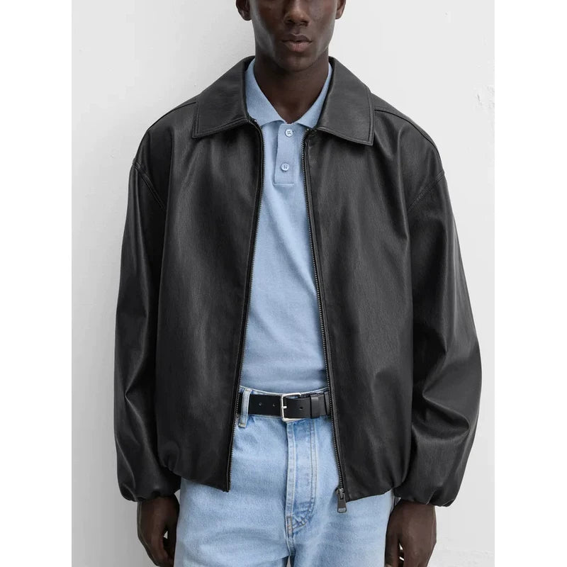 Faux Leather Zip Jacket