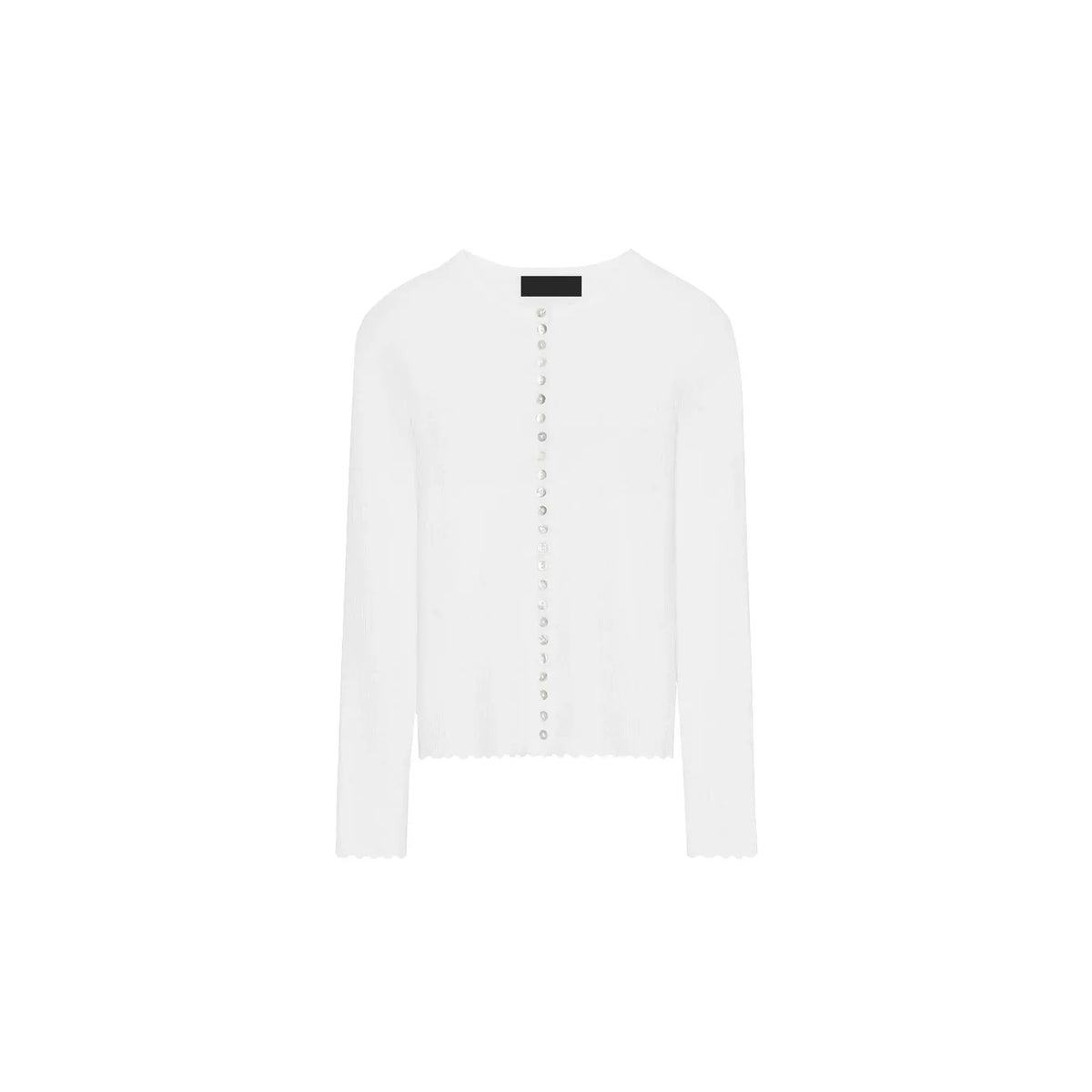 Ribbed Knit Crew Cardigan Jacket