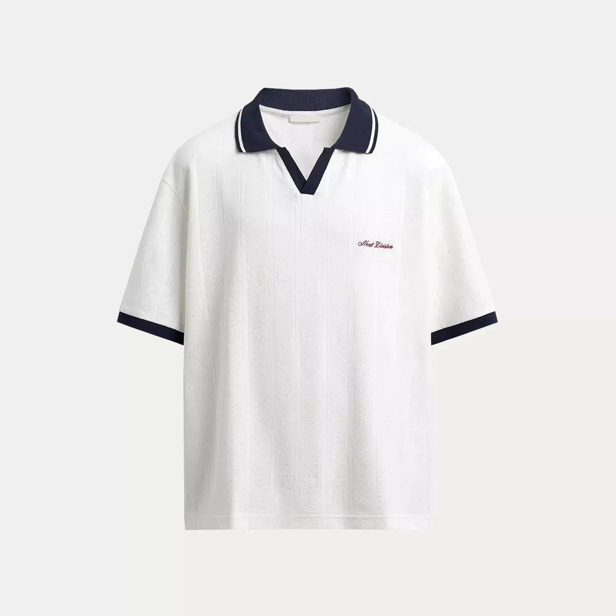 Jacquard Embroidered Stripe Polo