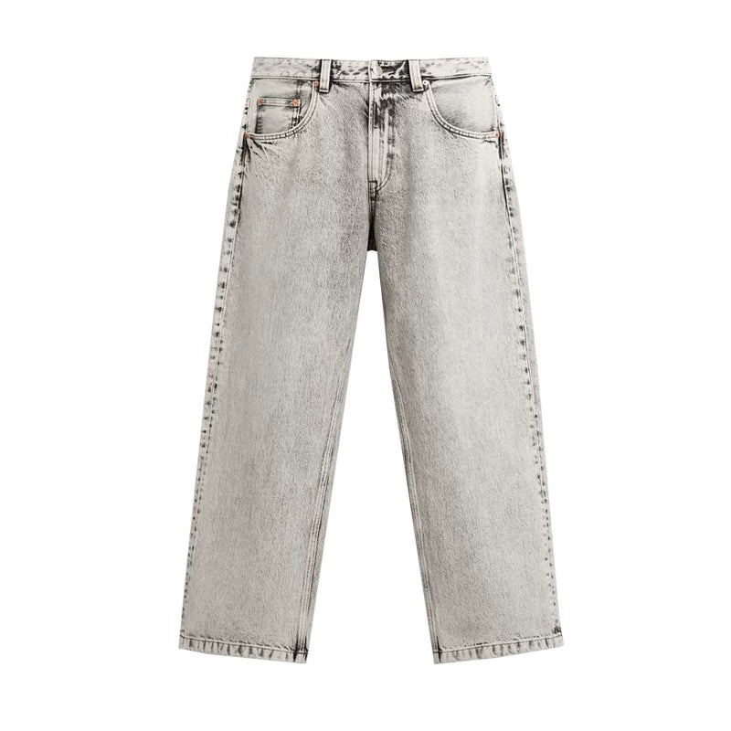 Washed Straight-Leg Jeans