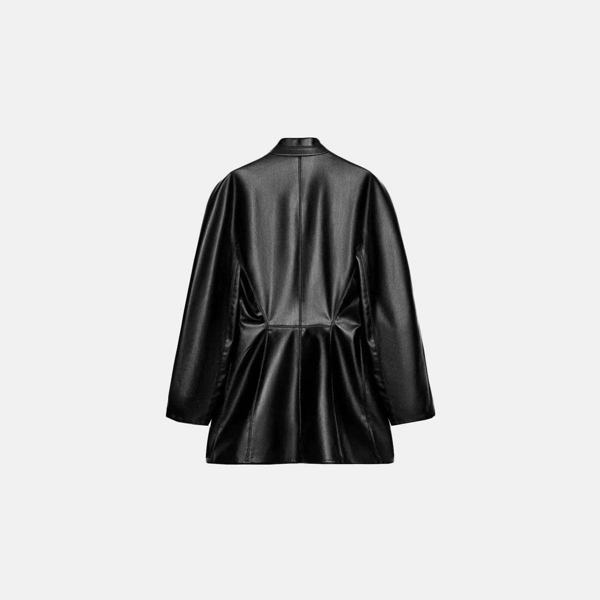 Slim Faux Leather Blazer