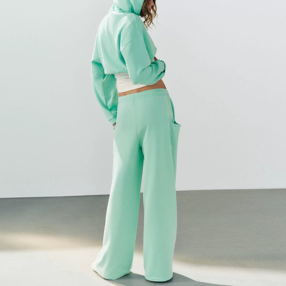 Neon Green Hooded Sweatshirt Set