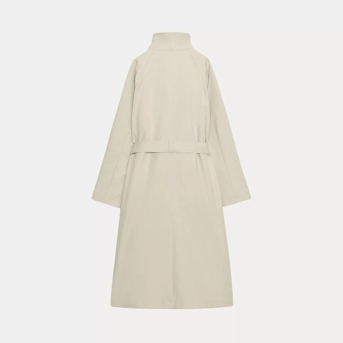 Double-Breasted Belted Long Trench