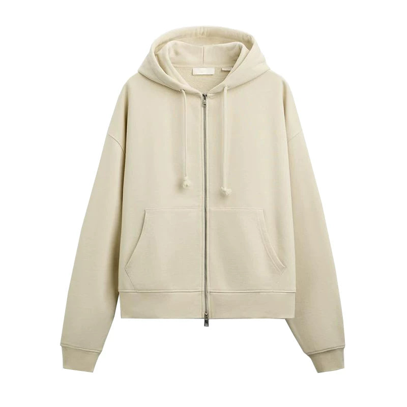 Relaxed Zip-Front Hoodie