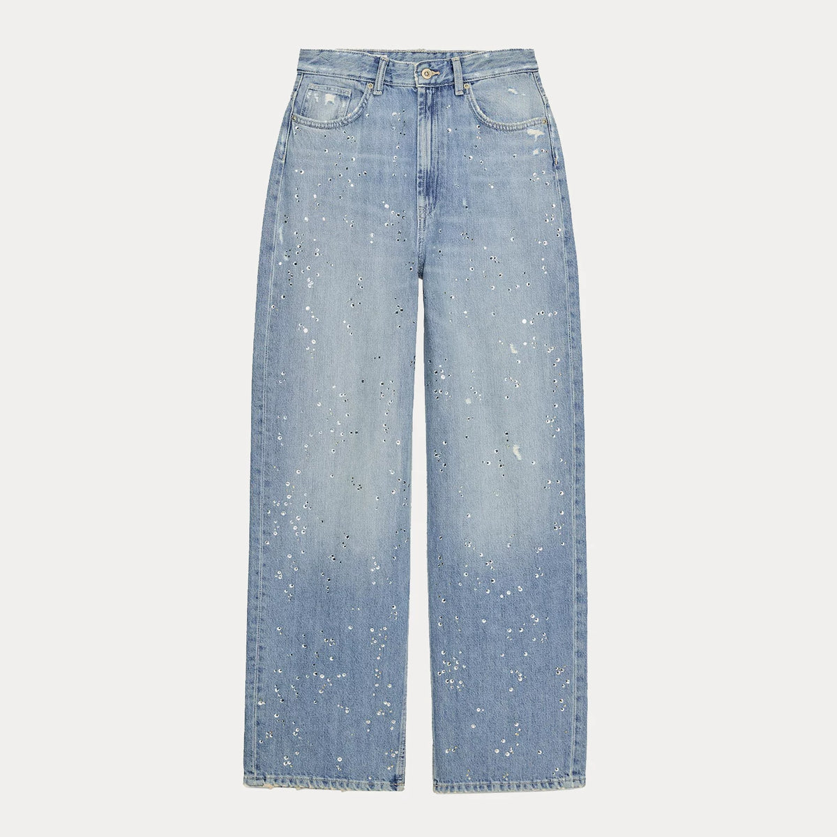 Denim Jacket and High-Rise Jeans Set