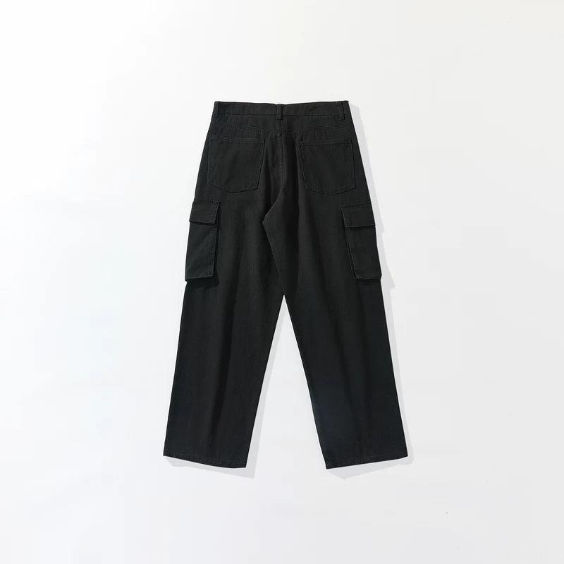 Heavy Twill Wide-Leg Cargo Trousers