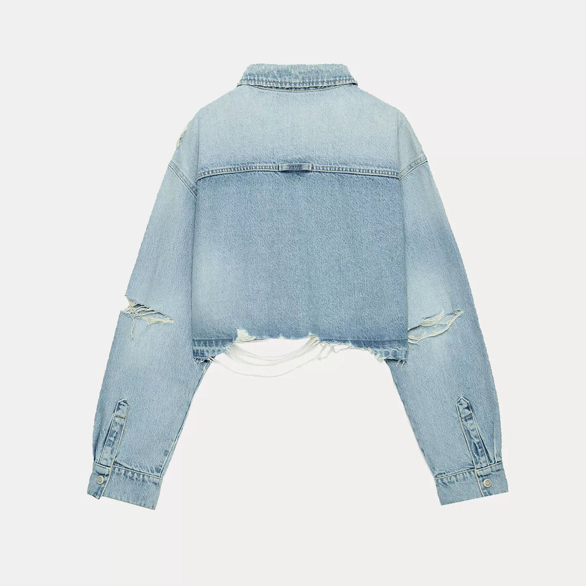 Cropped Denim Shirt Jacket