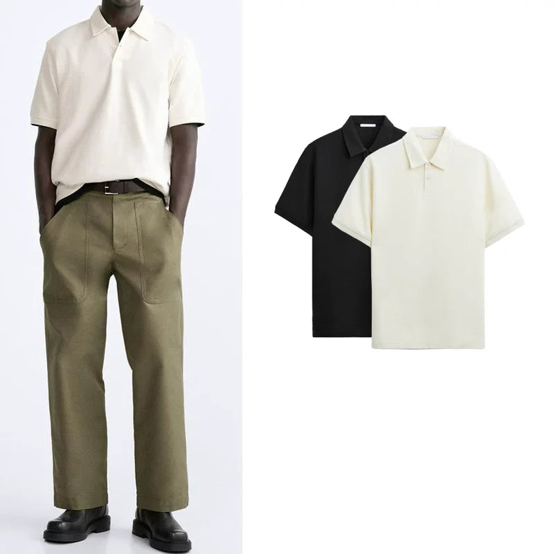 Textured Short-Sleeve Polo