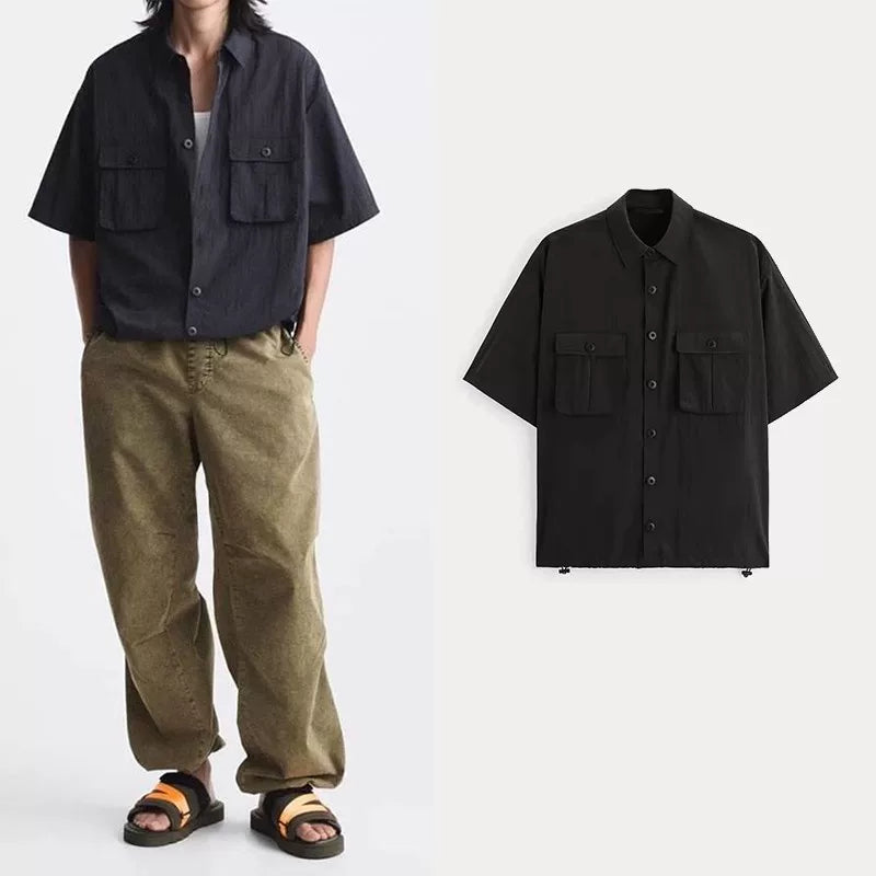 Tech Fabric Loose Short-Sleeve Shirt