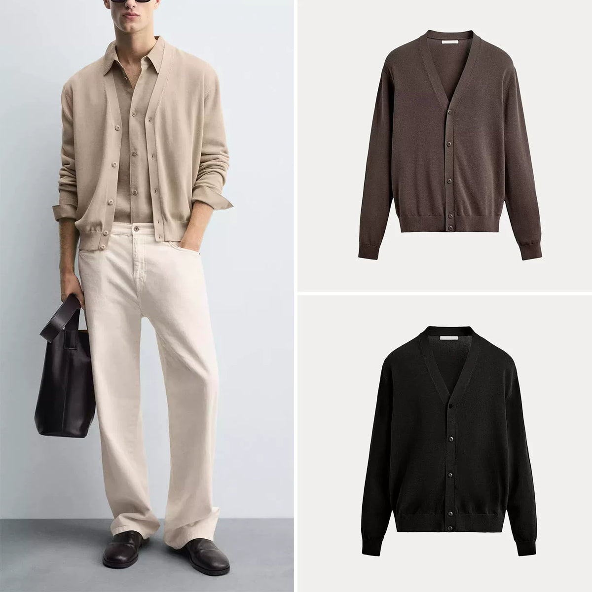 Textured V-Neck Cardigan