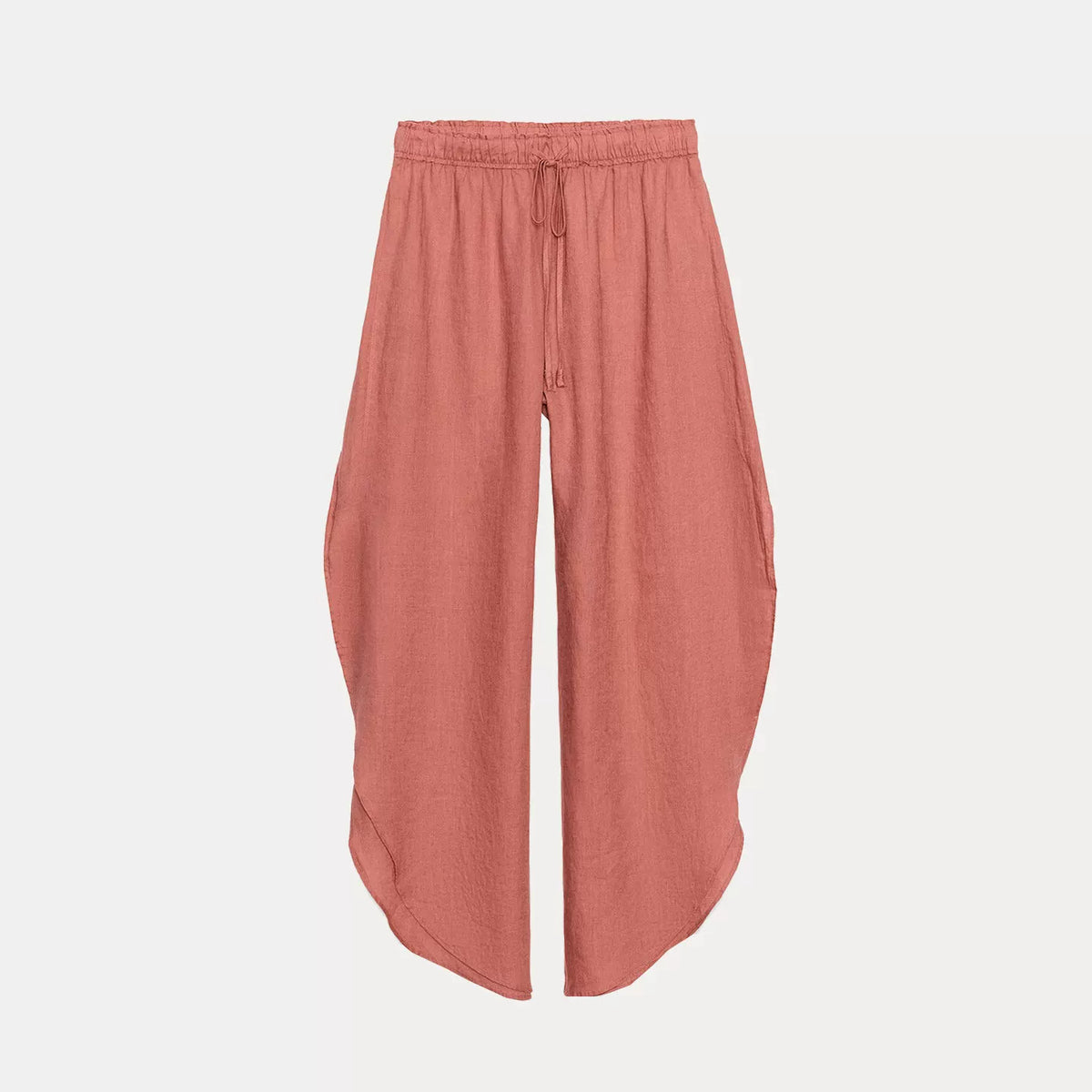 Tie-Front Top and Split-Hem Trousers Set