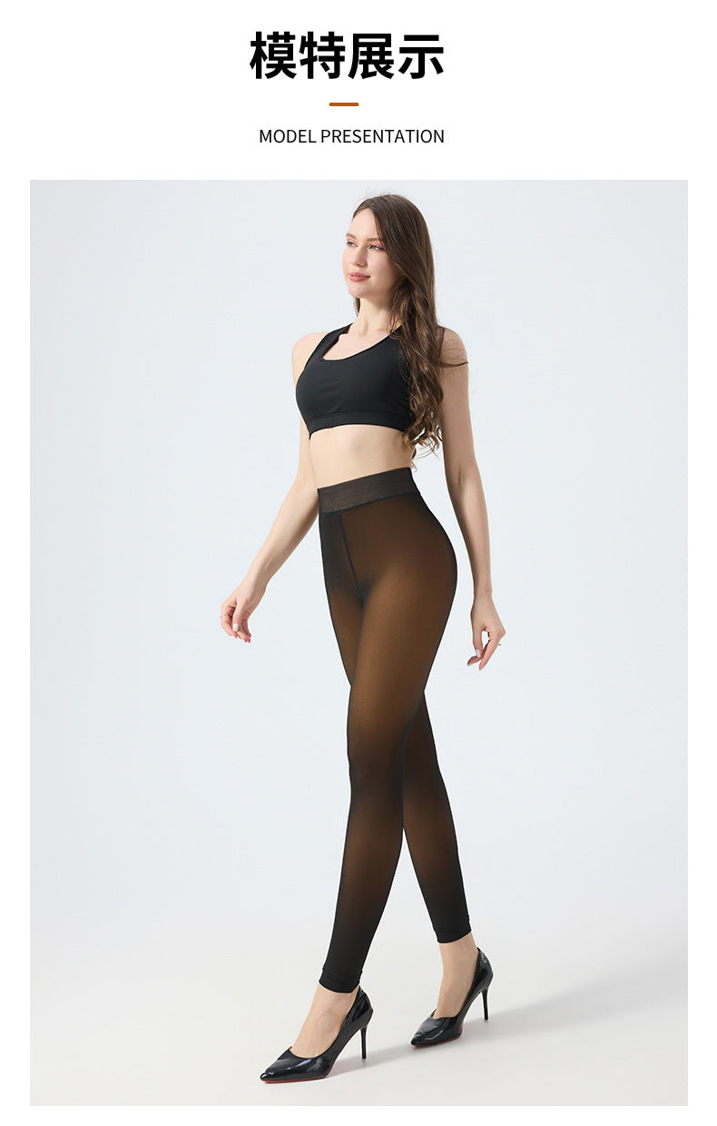 Fleece-Lined Sheer Leggings