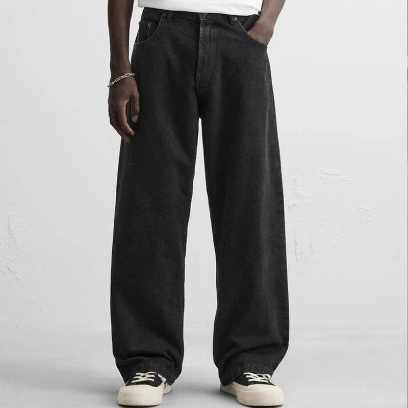 Washed Straight-Leg Jeans
