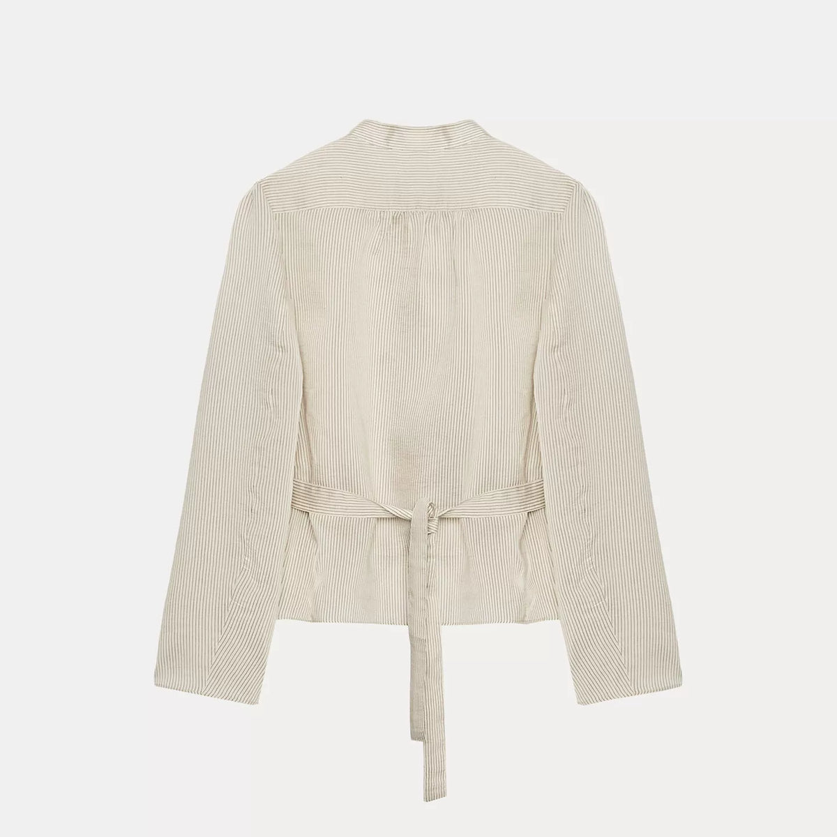 Striped Knot-Button Shirt