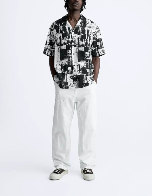 Abstract Print Short-Sleeve Shirt