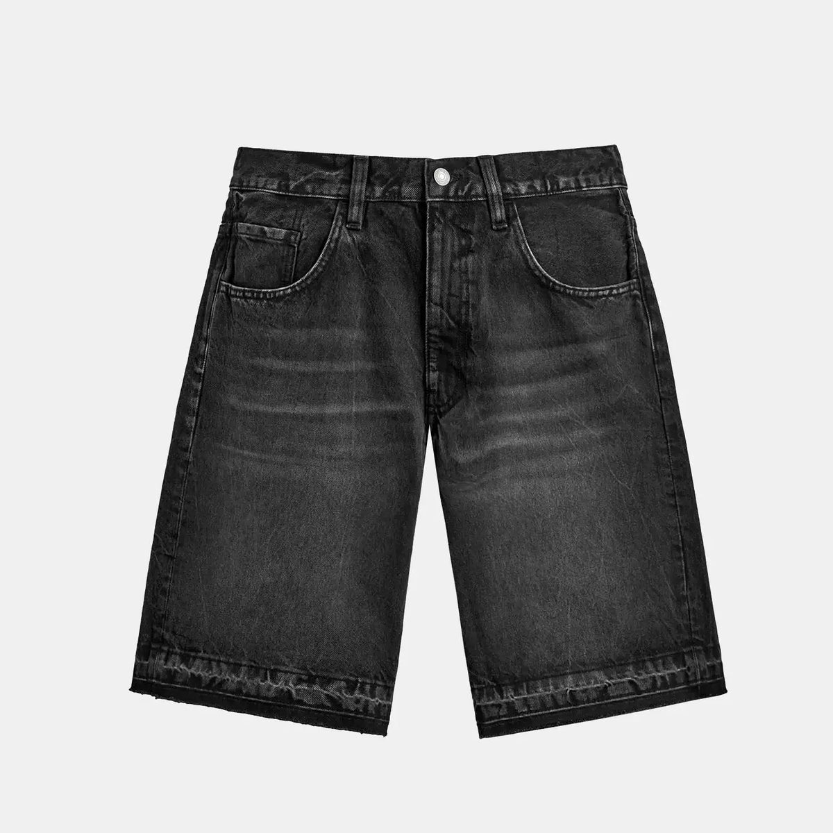 Washed Denim Relaxed Shorts