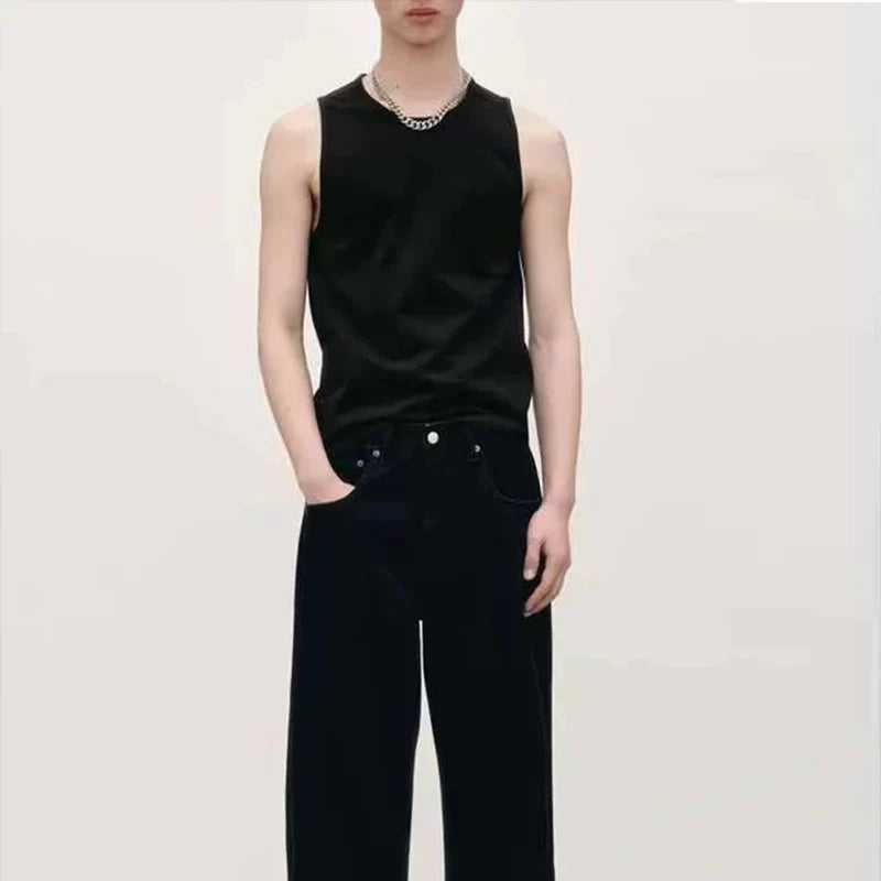 Solid Crew Neck Vest Top