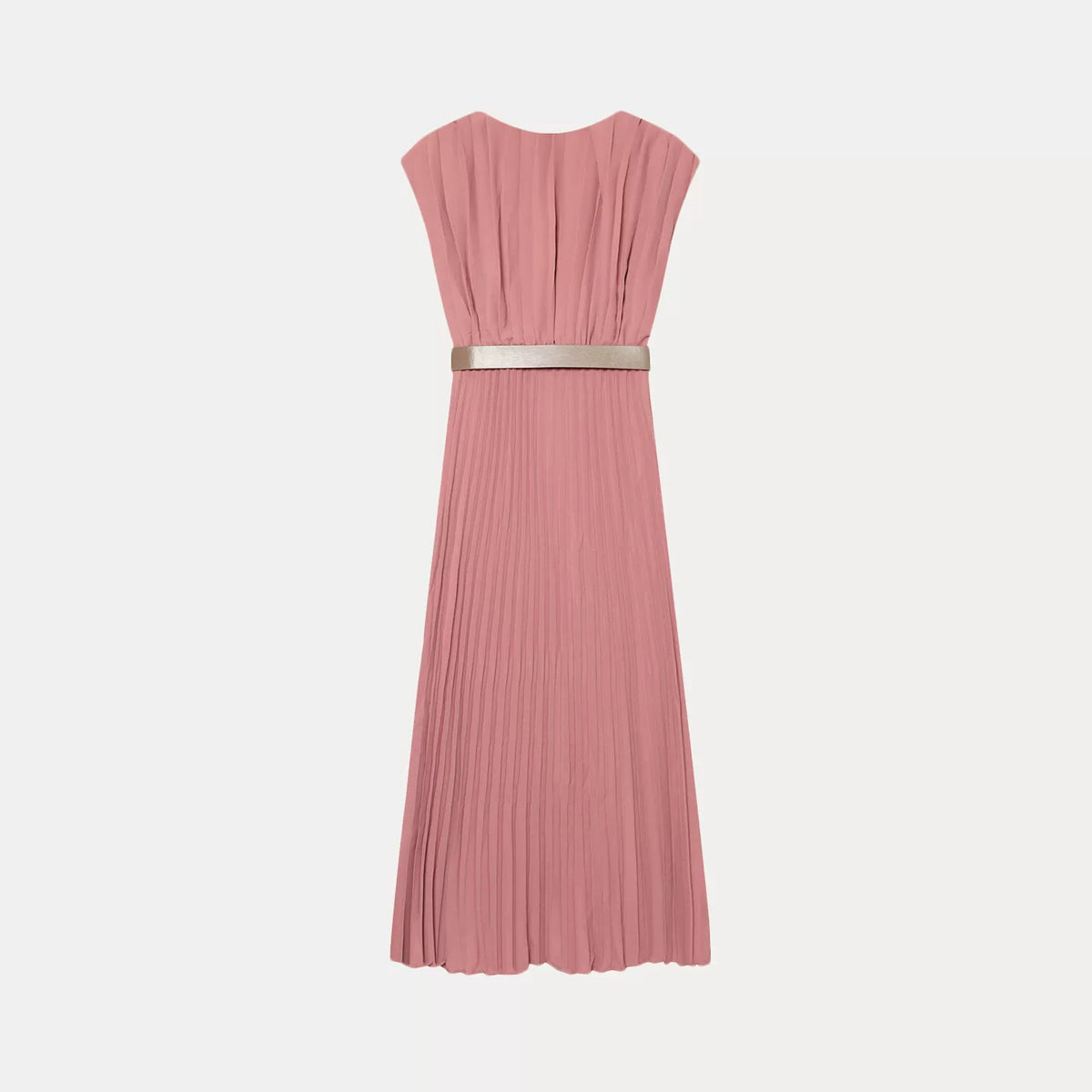 Belted Pleated Dress