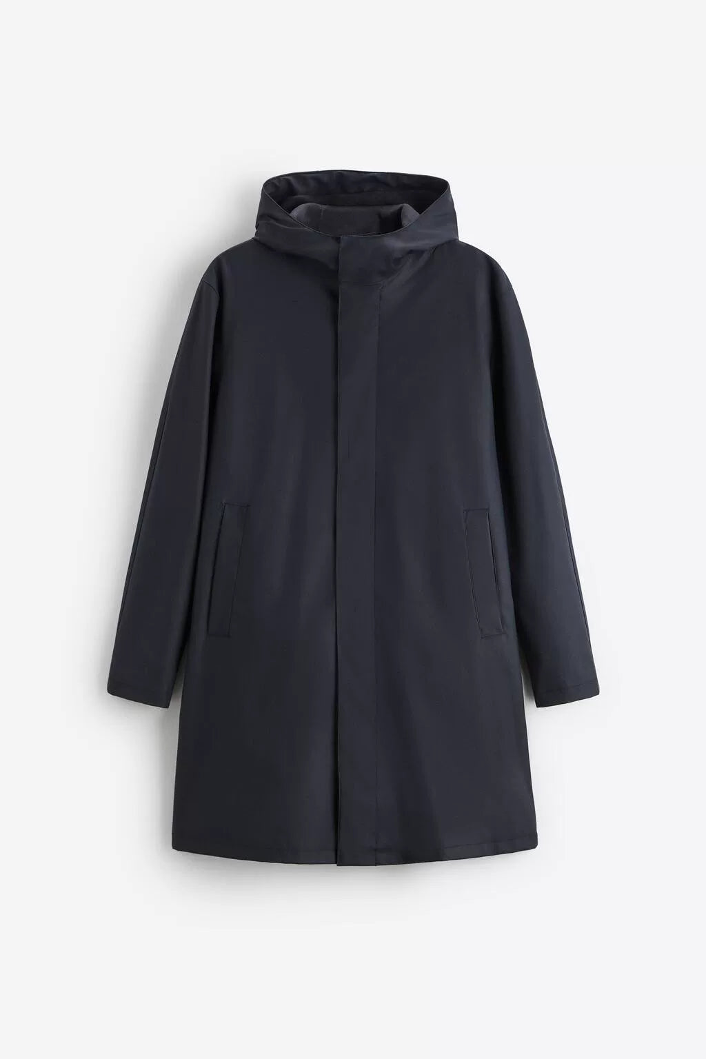 Coated Faux Leather Hooded Parka