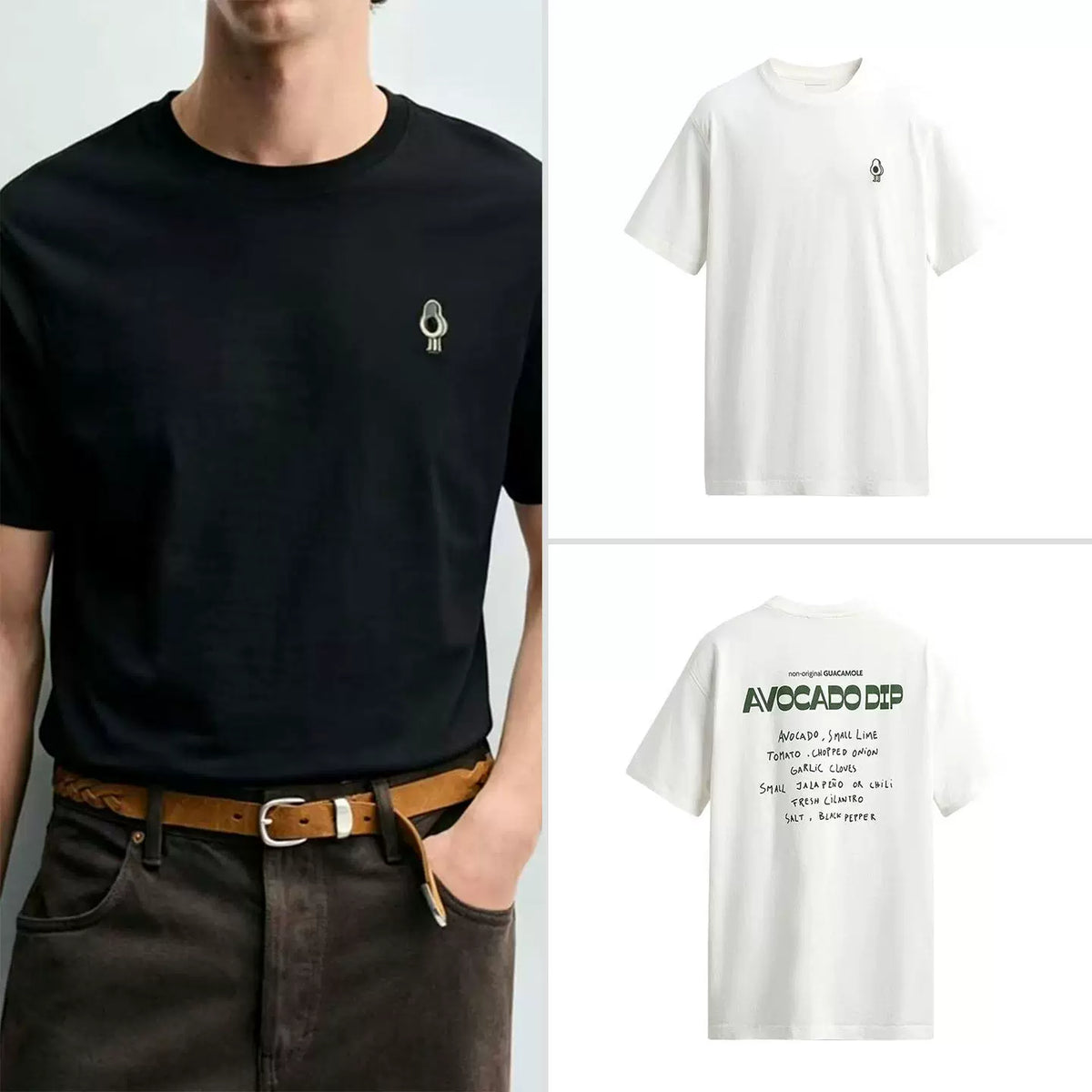 Avocado Embroidered Print T-Shirt