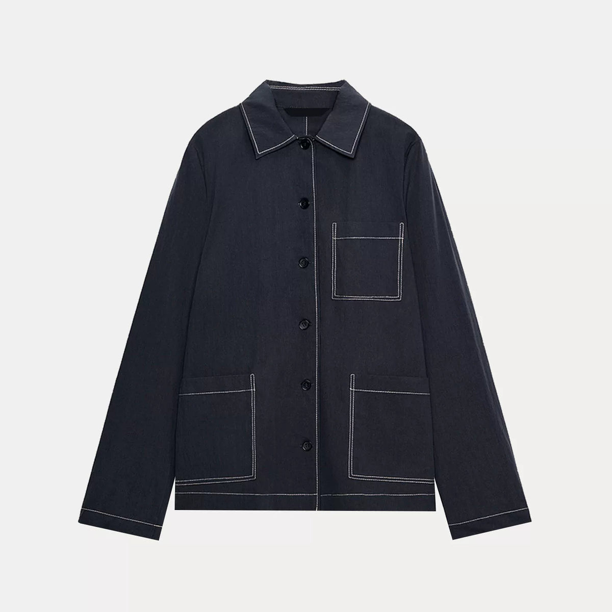 Contrast-Trim Shirt and Trousers Set
