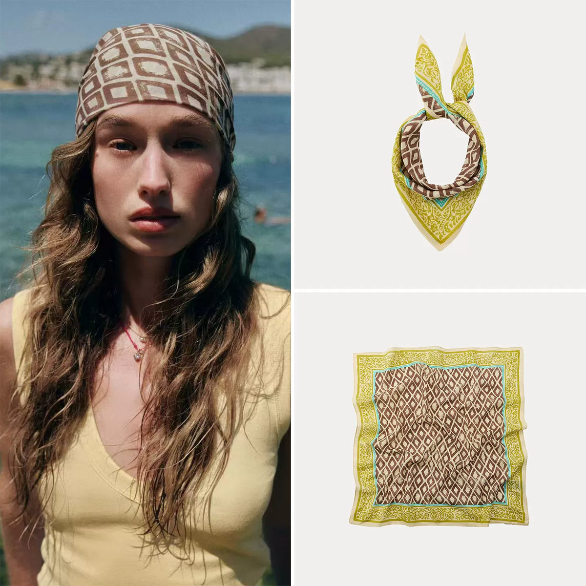 Diamond-Print Headscarf