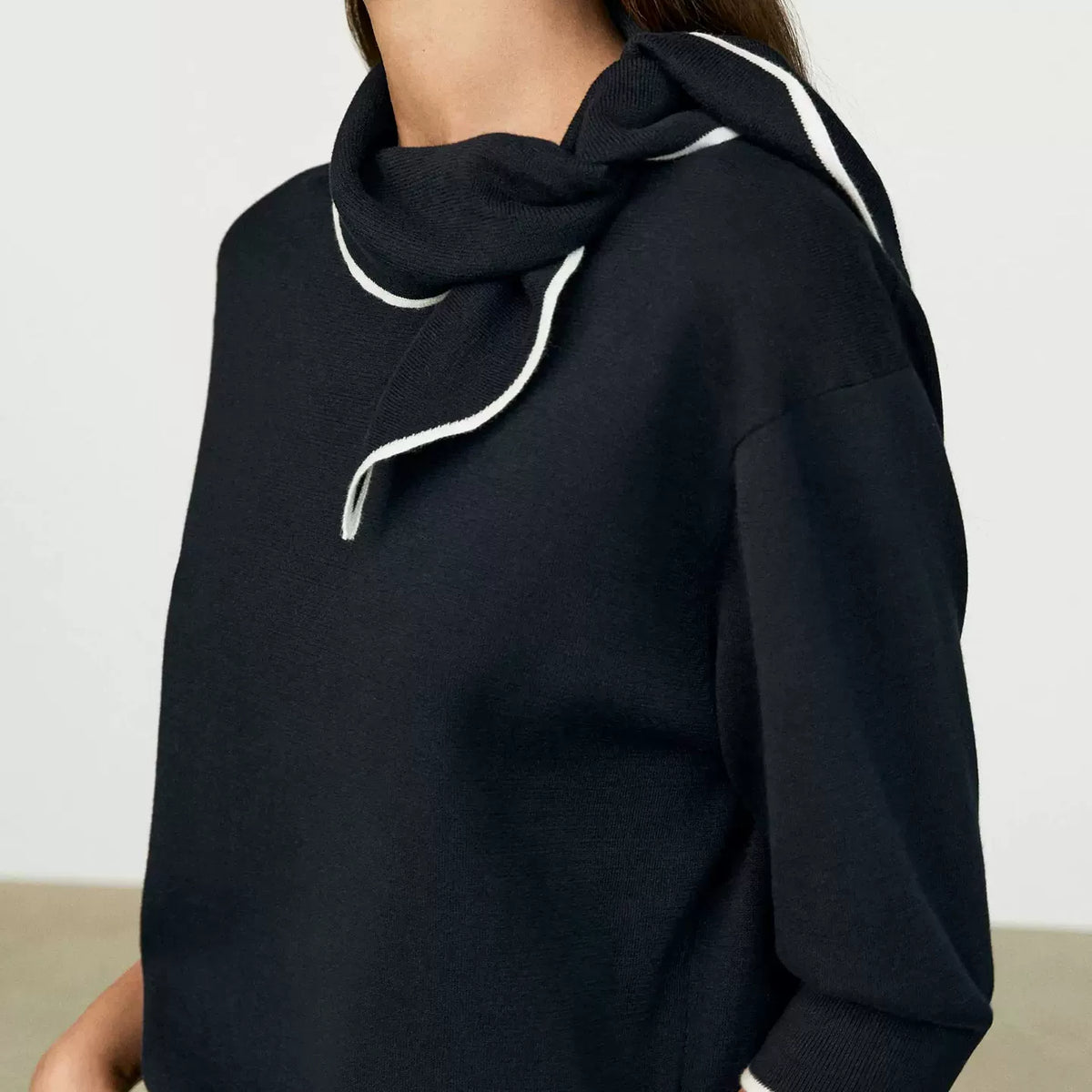 Tie-Neck Knit Top