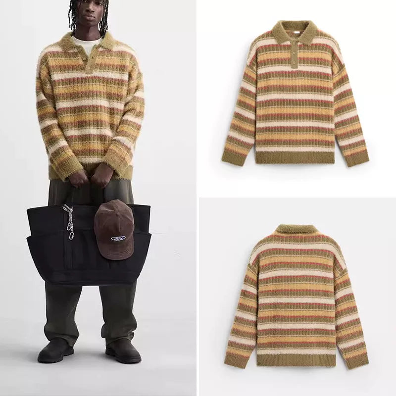 Striped Polo Sweater