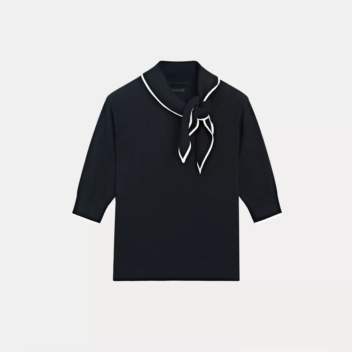 Tie-Neck Knit Top