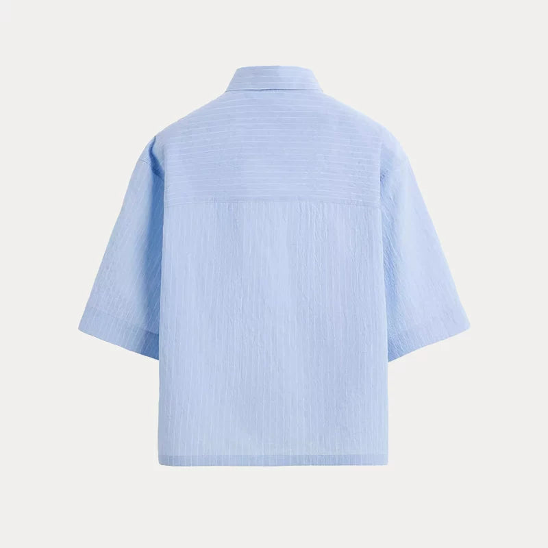 Lightweight Striped Short-Sleeve Shirt