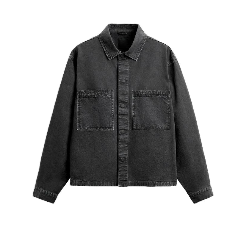 Boxy Square-Collar Shirt Jacket