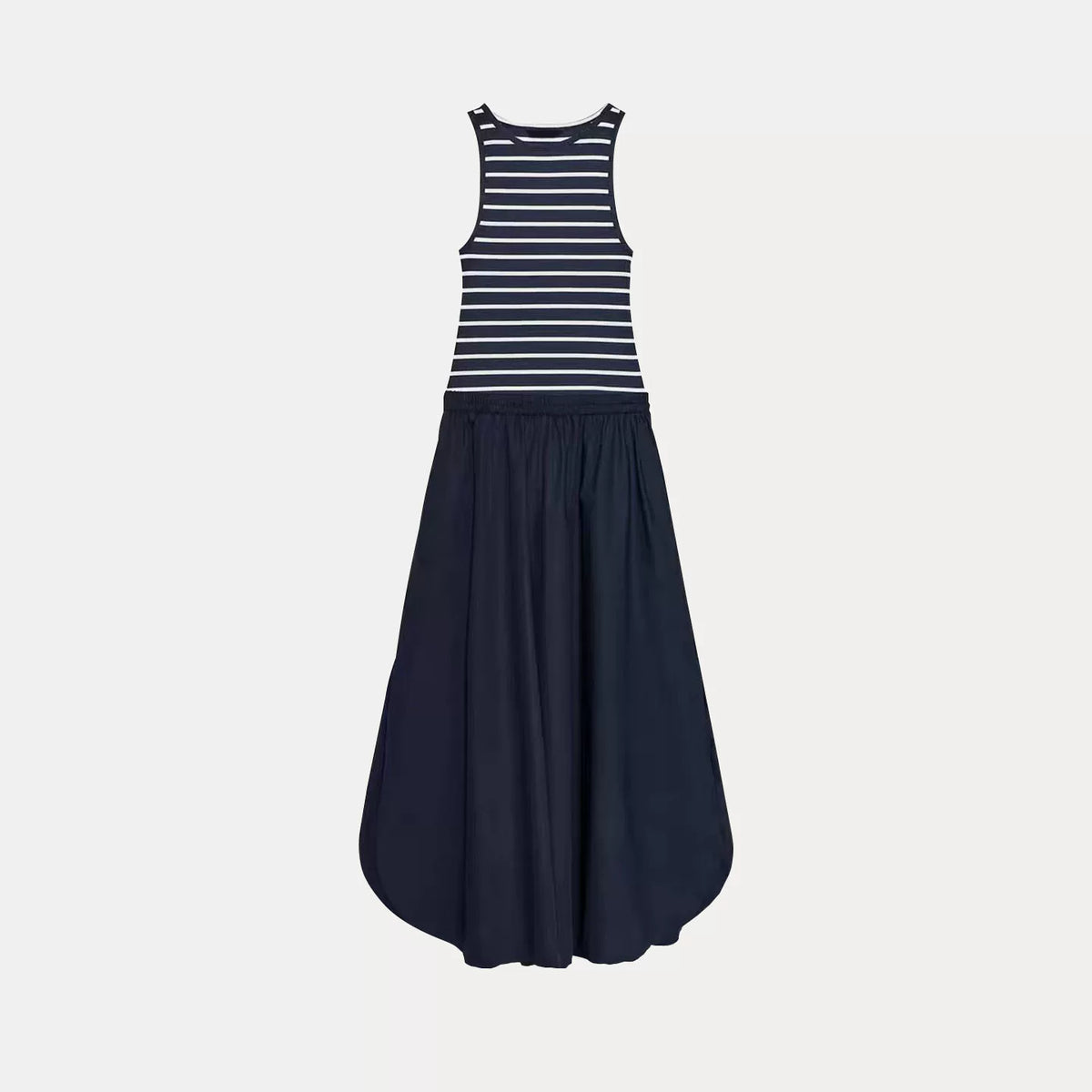 Striped Panelled Sleeveless Dress