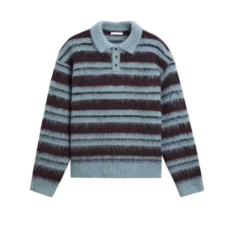Brushed Striped Knit Polo