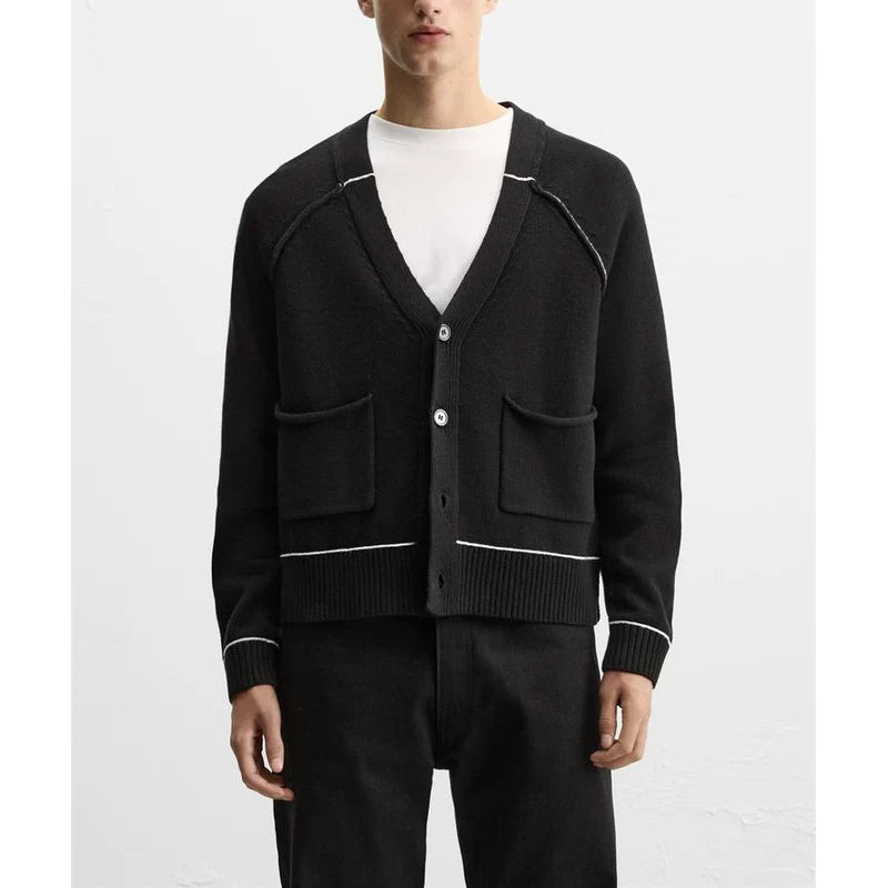 Slim V-Neck Knit Cardigan