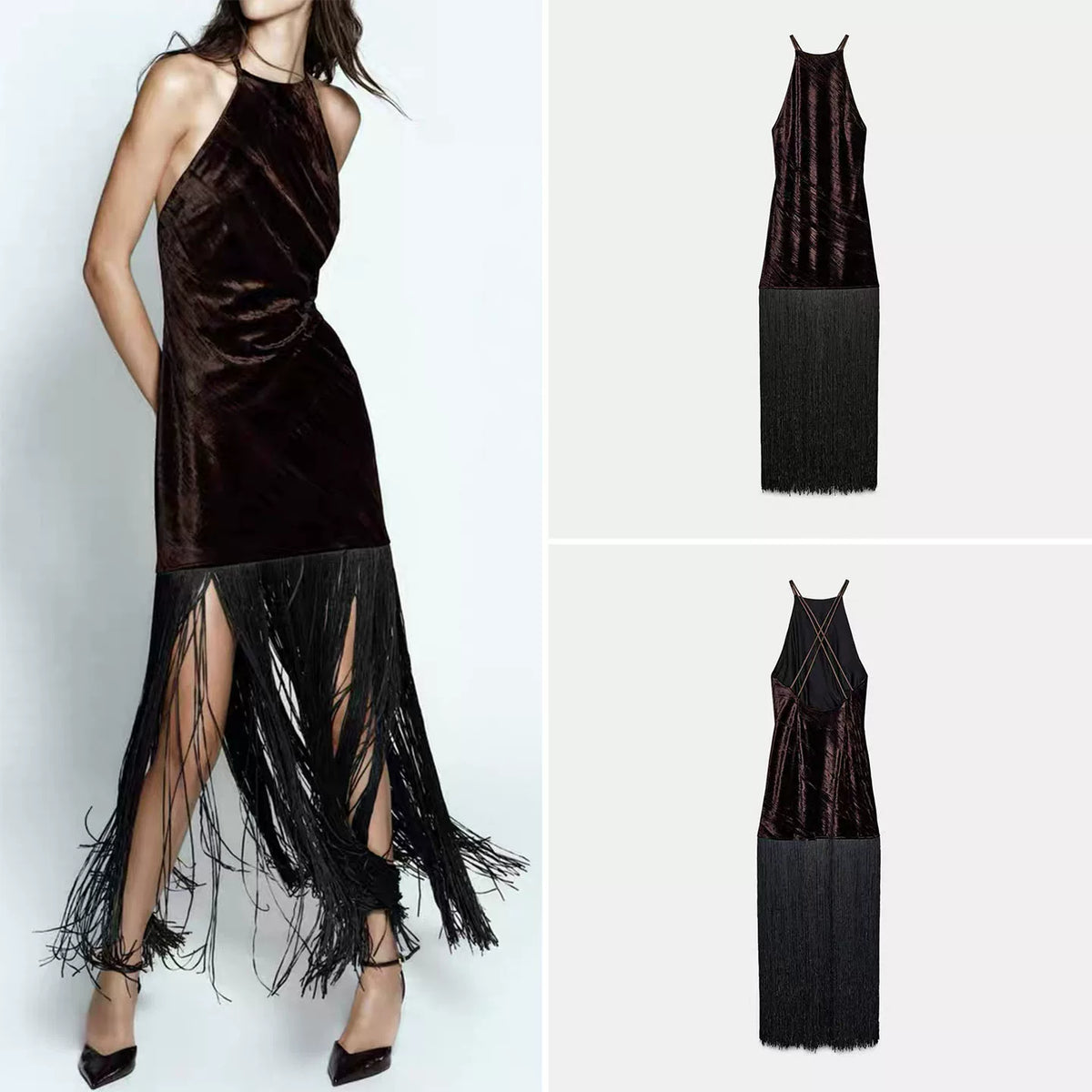 Tasselled Halter Dress