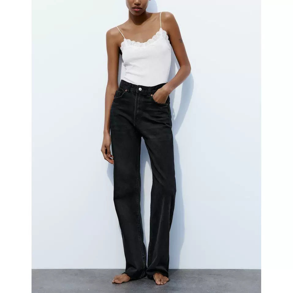 Slim-Effect High-Waist Wide-Leg Jeans