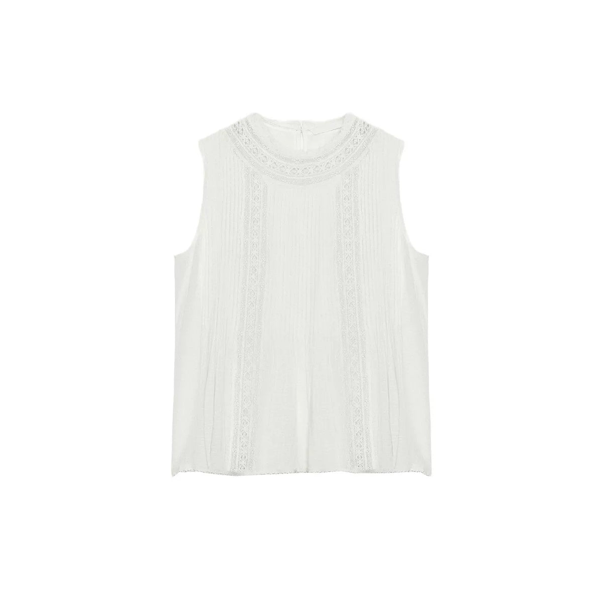 Embroidered Sleeveless Relaxed Shirt