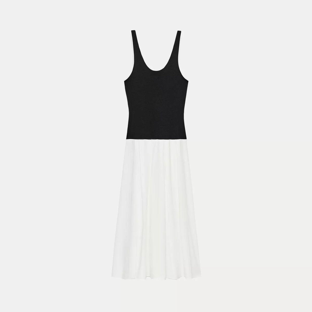 Paneled Strappy Midi Dress