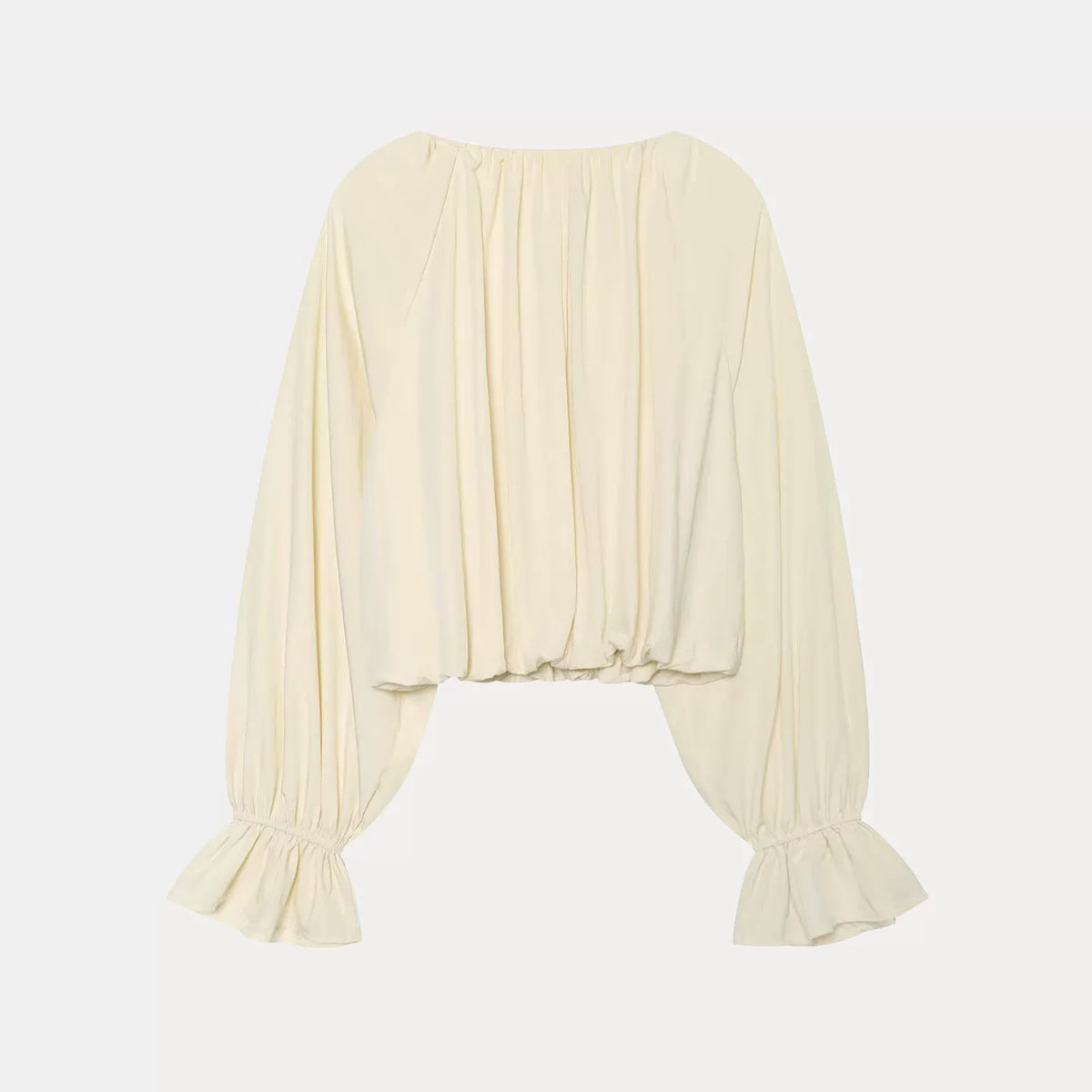 Lantern-Sleeve Tie Top