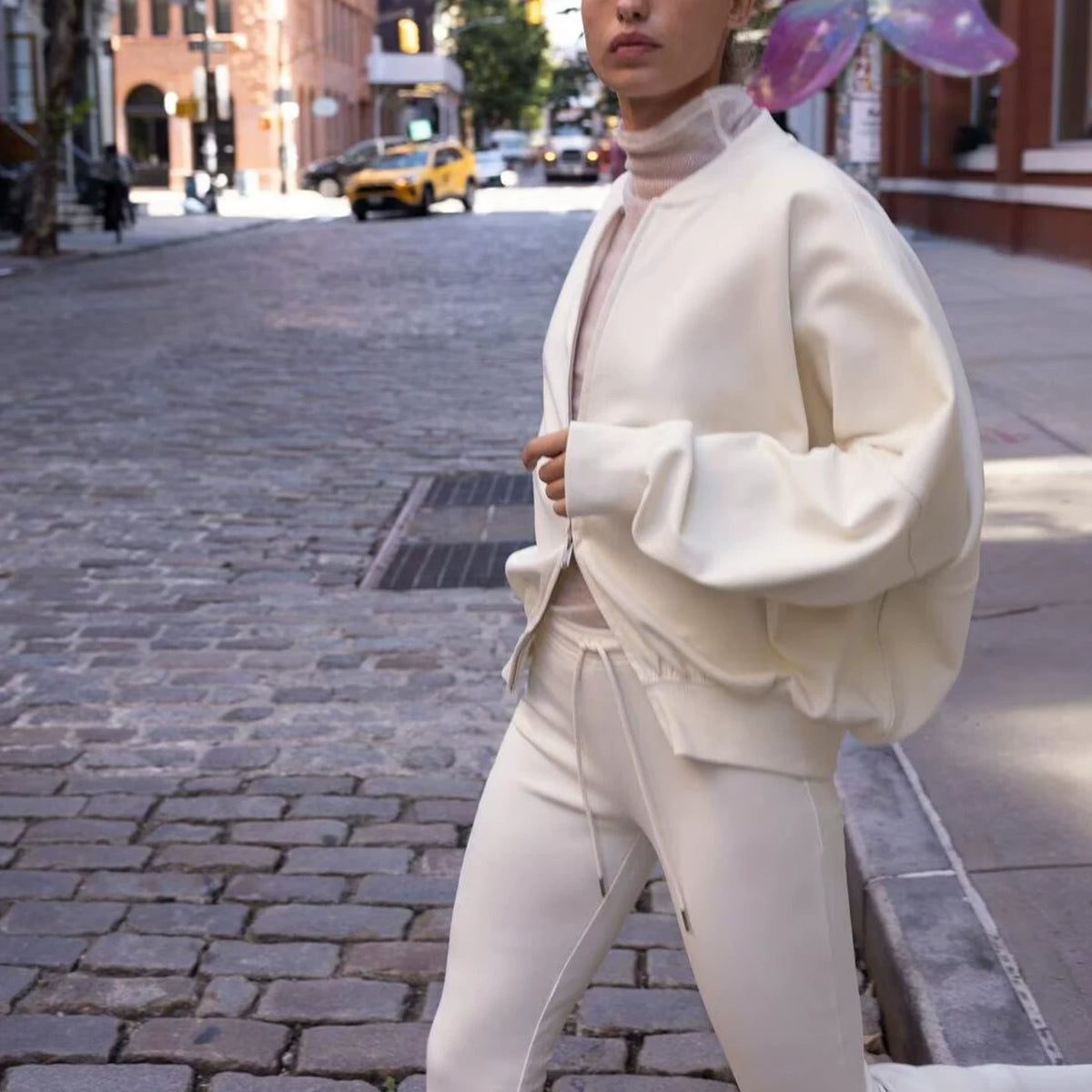 Bomber Jacket and Flared Trousers Set