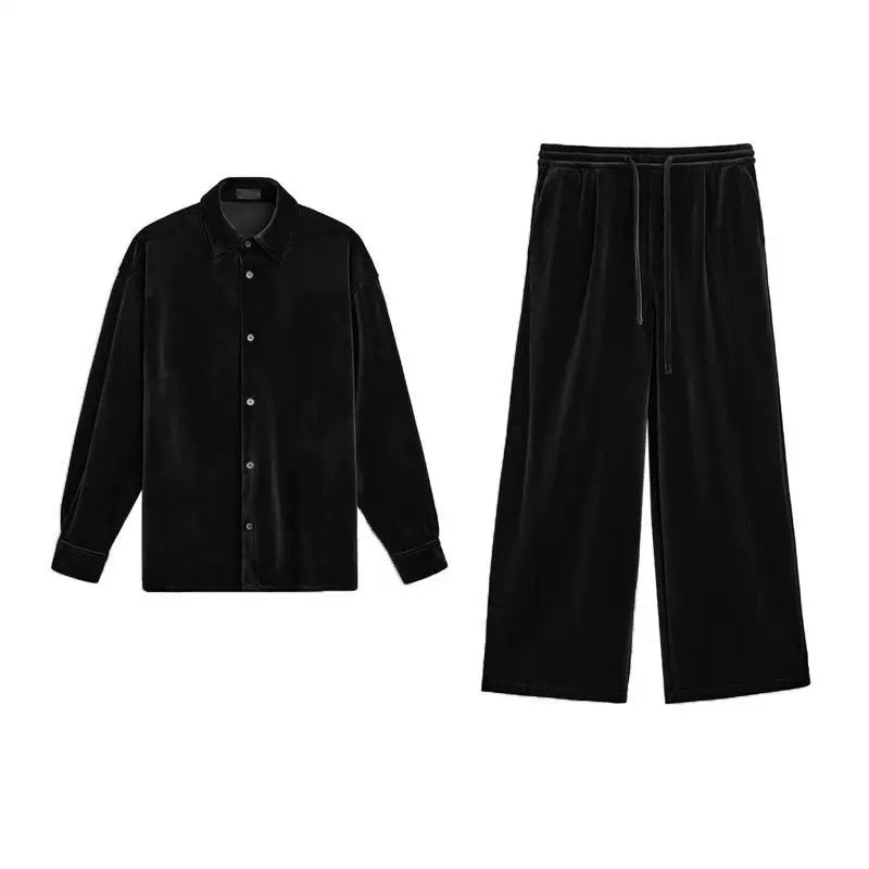 Velvet Overshirt and Jogger Set