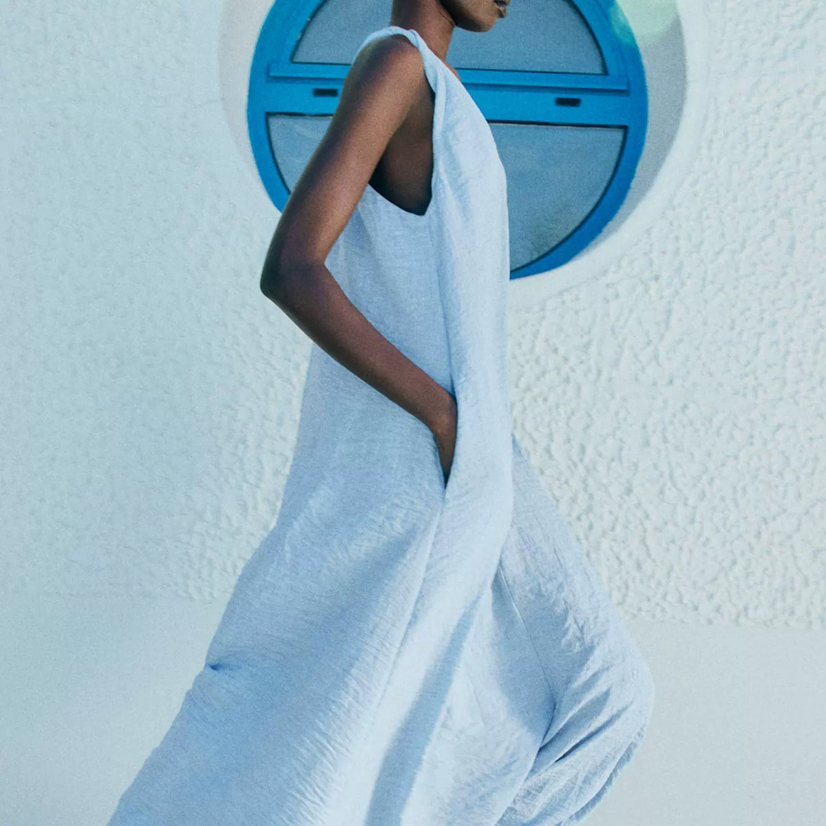 Knotted-Shoulder Maxi Dress
