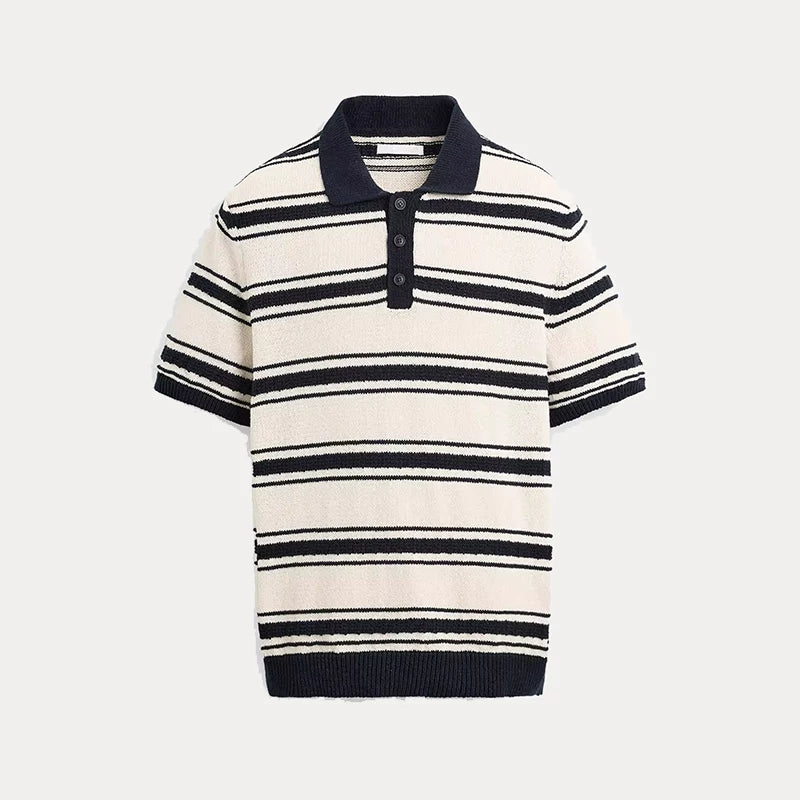 Striped Jacquard Knit Polo