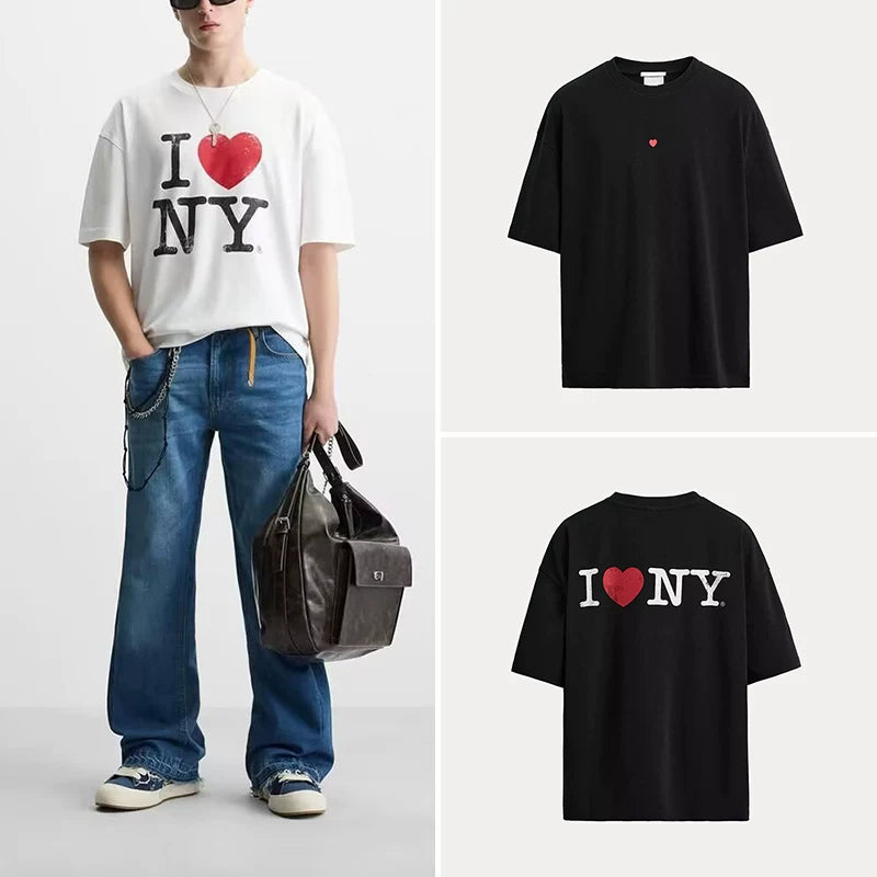 Heart Print Short-Sleeve T-Shirt