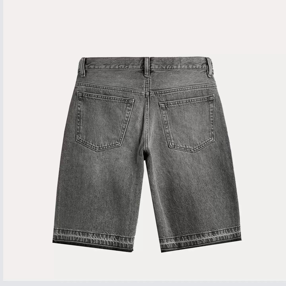 Washed Denim Relaxed Shorts