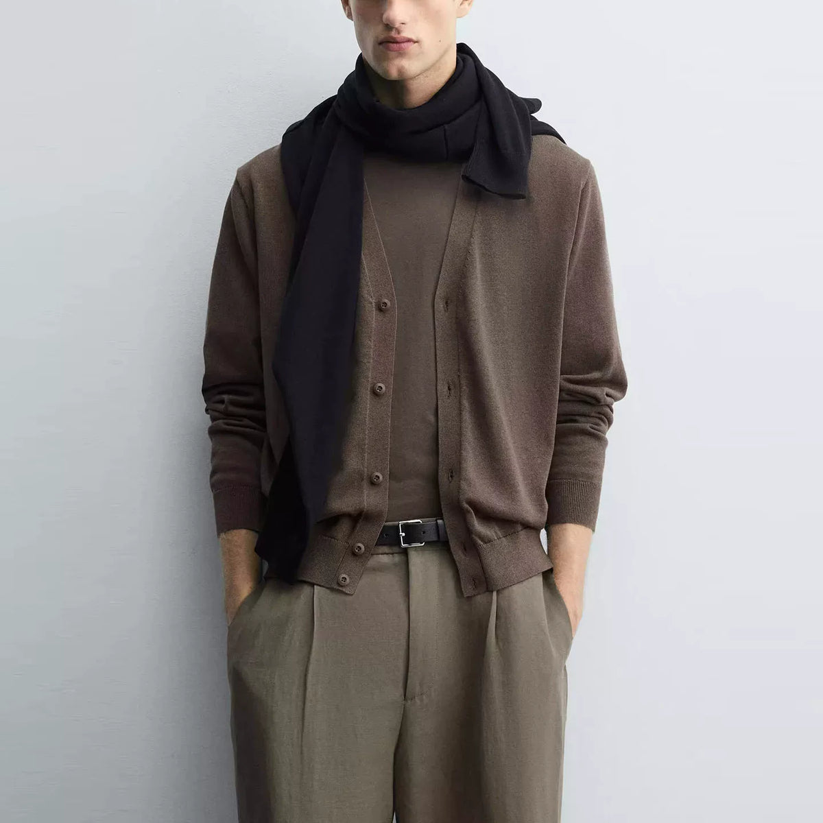 Textured V-Neck Cardigan