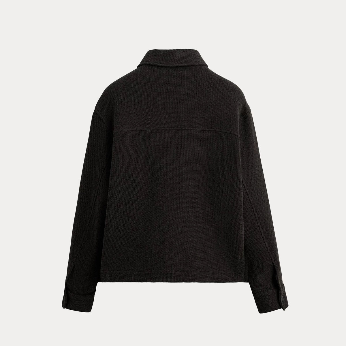 Slim Textured Polo-Collar Shirt Jacket