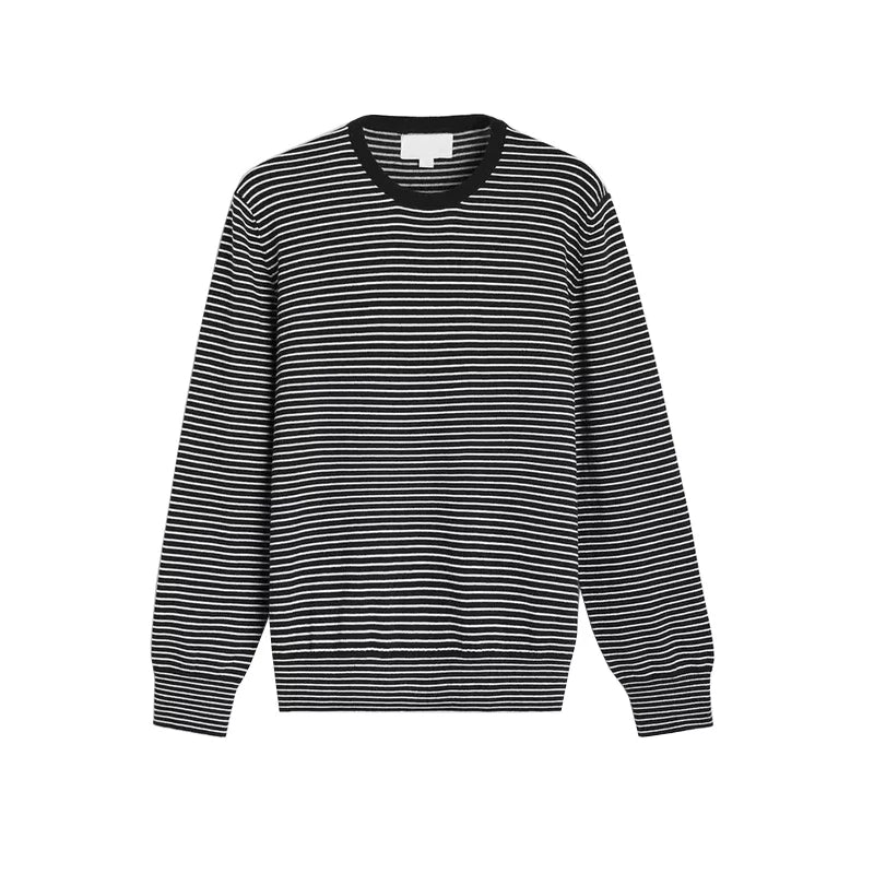 Striped Jacquard Crew-Neck Knit
