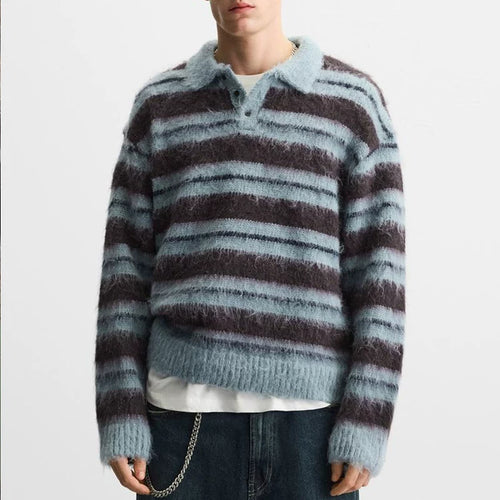 Brushed Striped Knit Polo